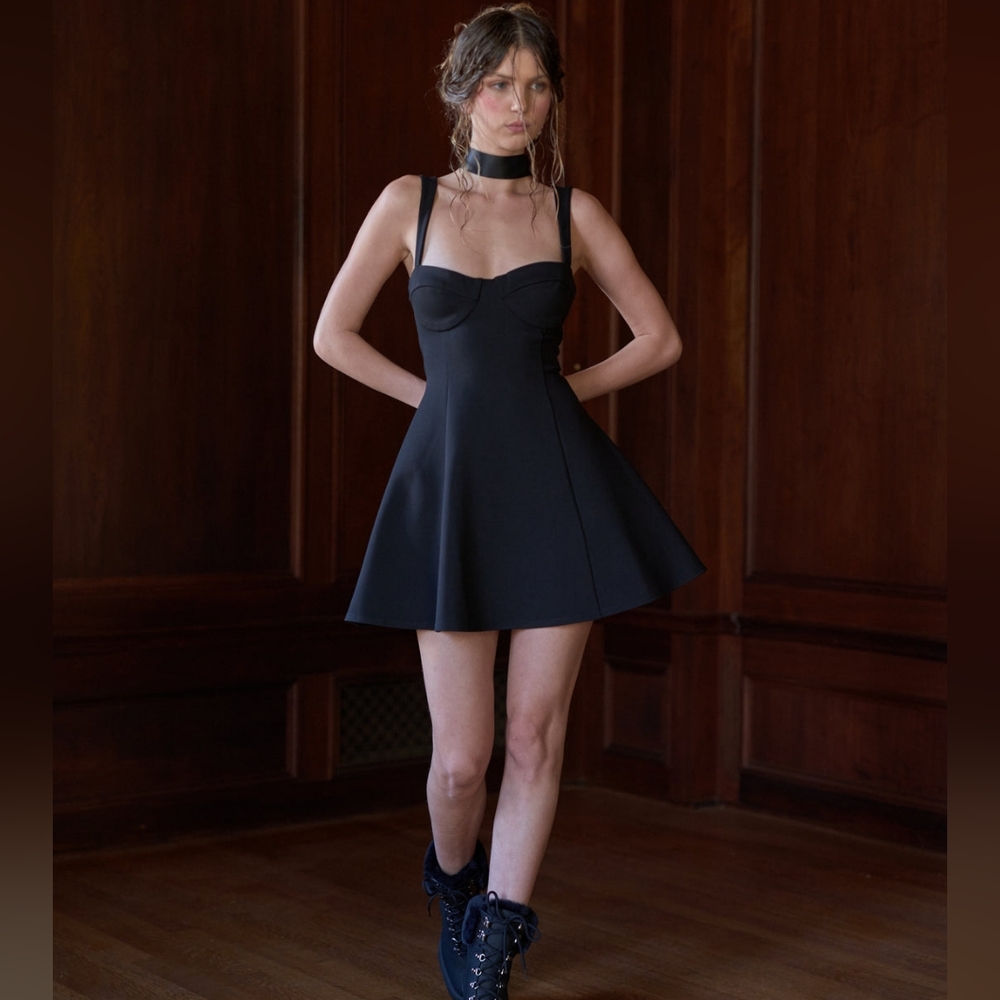 Selkie caviar black mini dress XXL